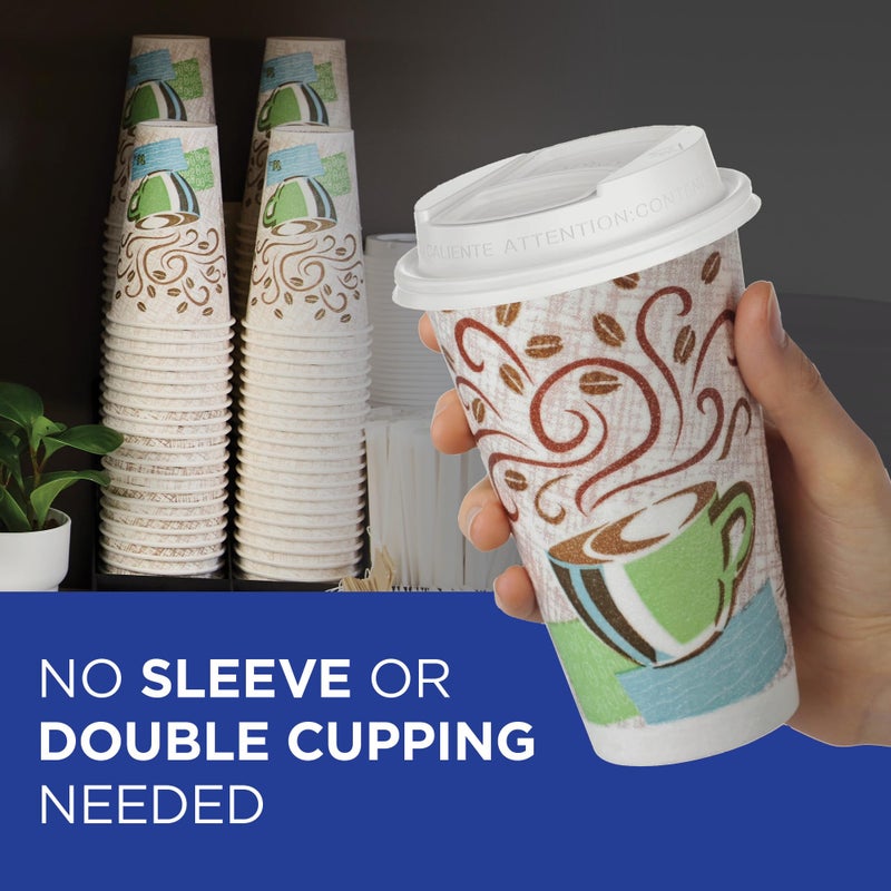 Georgia-Pacific Dixie PerfecTouch 12 oz Paper Coffee Cups By GP PRO, Coffee Haze Design, 500 Count (25 Disposable Cups Per Sleeve, 20 Sleeves Per Case), 5342DX - Image 5